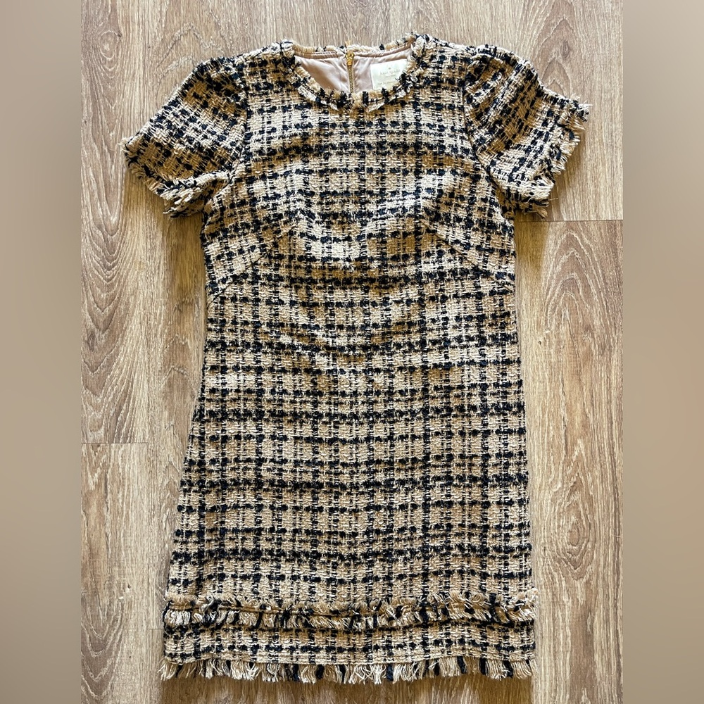 kate spade Black and Beige Tweed Shift Dress